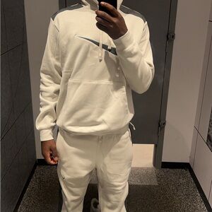 White Hoodie and Sweatpants